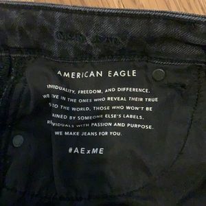 american eagle black Xlong denim jeans- stretch